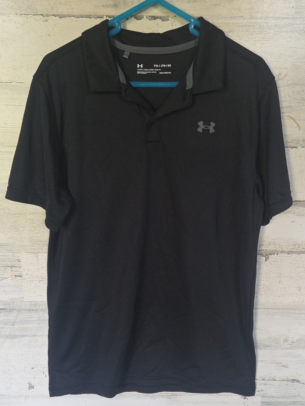 Under Armour Black Short-Sleeve Polo with Subtle Logo BOYS XL